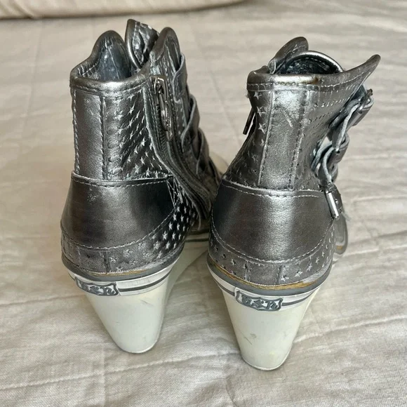 Ash Metallic Silver Wedge Sneakers - Picture 8 of 8